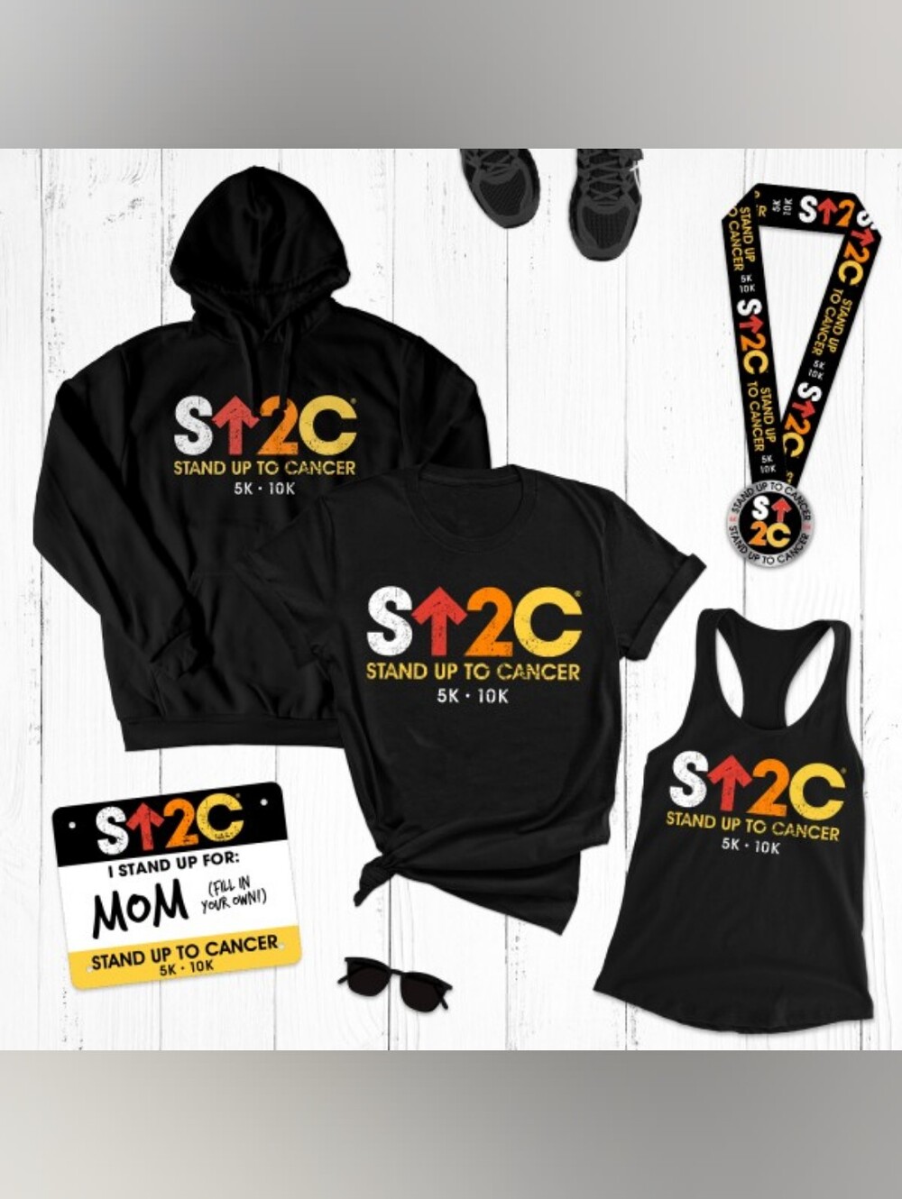 District Large Black Stand Up To Cancer 5K/10K Graphic Tee